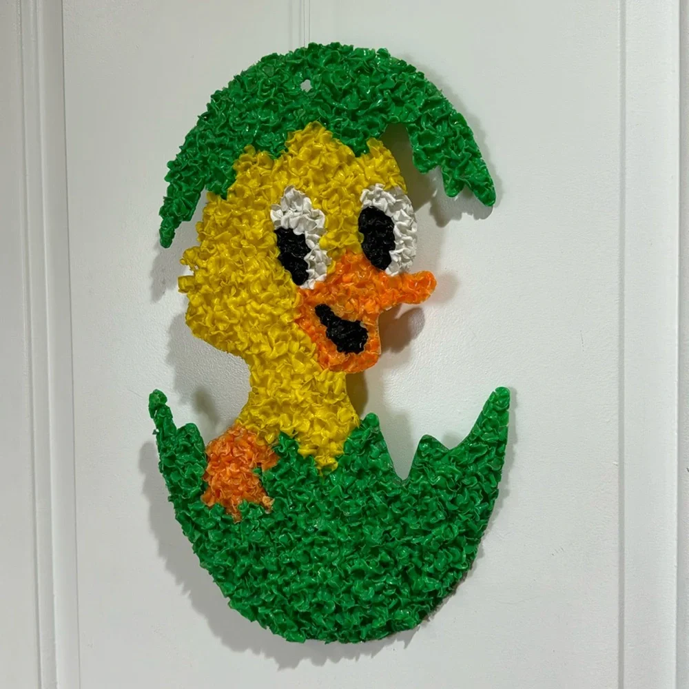 Vintage green popcorn duck egg Easter Decor - Picture 3 of 5